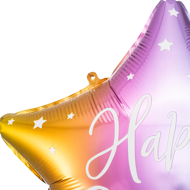 Rainbow "Happy Birthday" Star Foil Balloon 