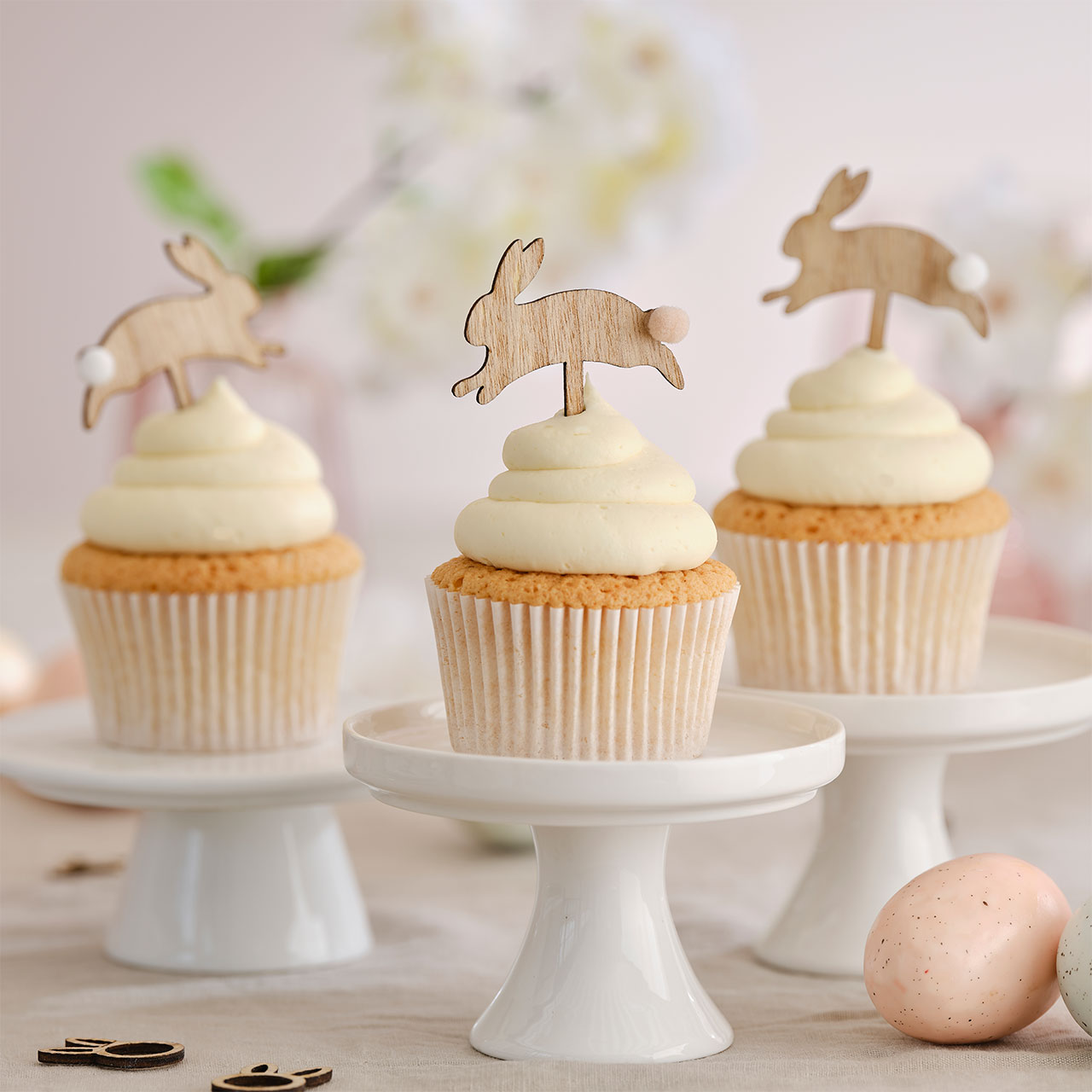 Cupcake Toppers - Wooden Bunny