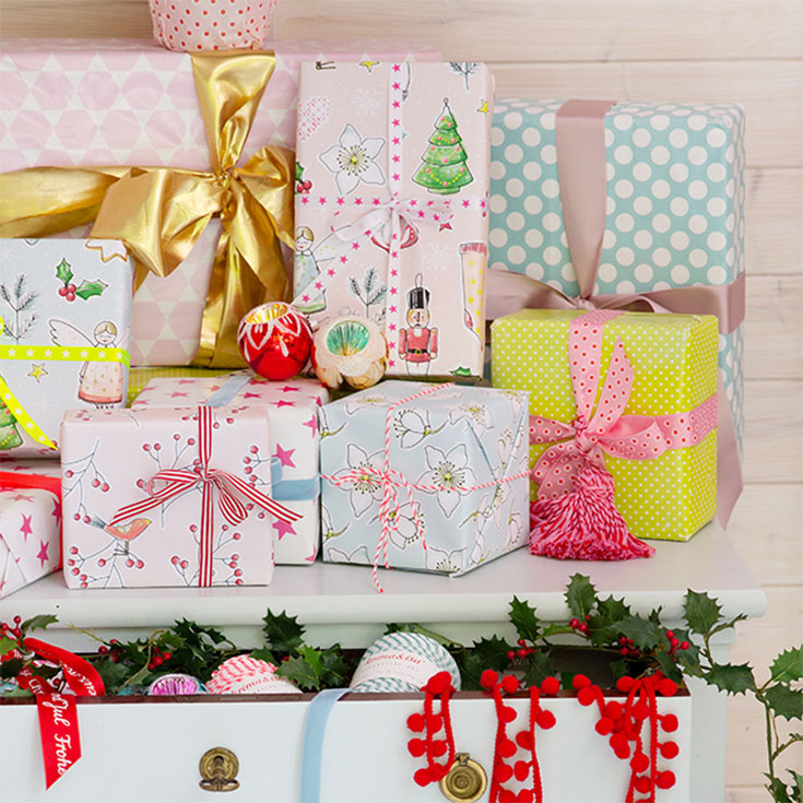 Geschenkpapier - Weihnachten - Türkis