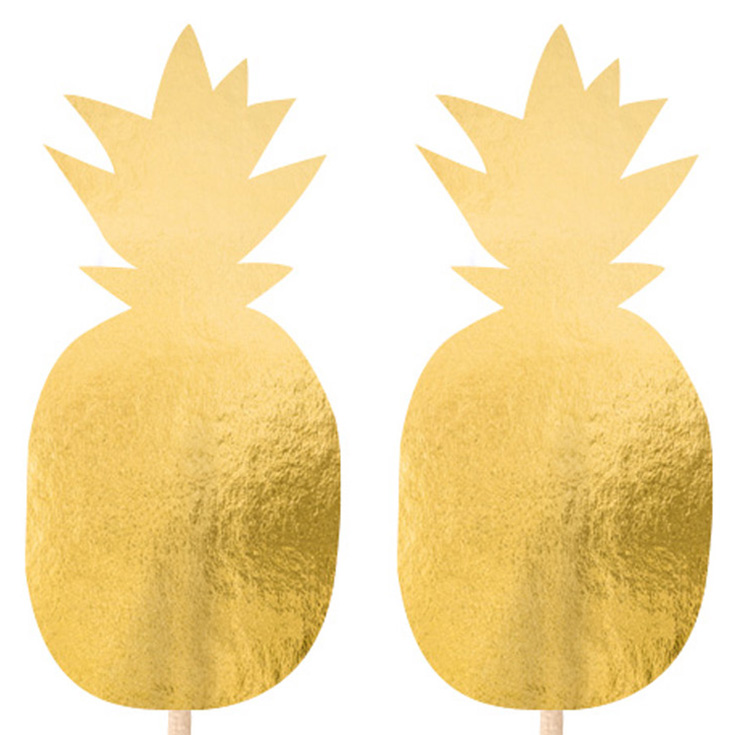 20 Gold Pineapple Picks