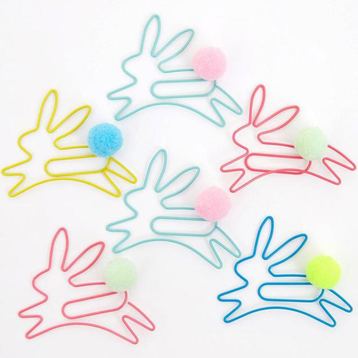 6 Bunny Shaped Paper Clips