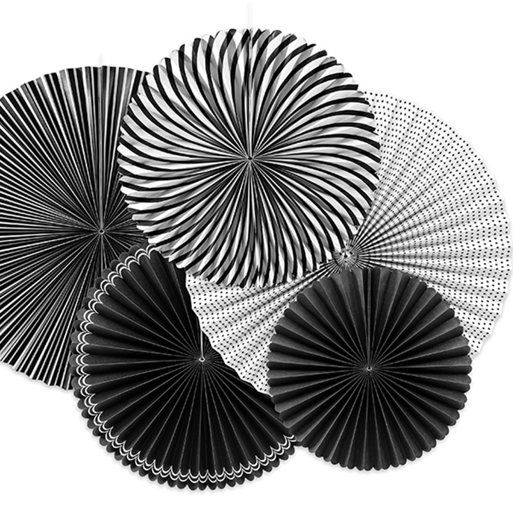 5 Assorted Black & White Fans