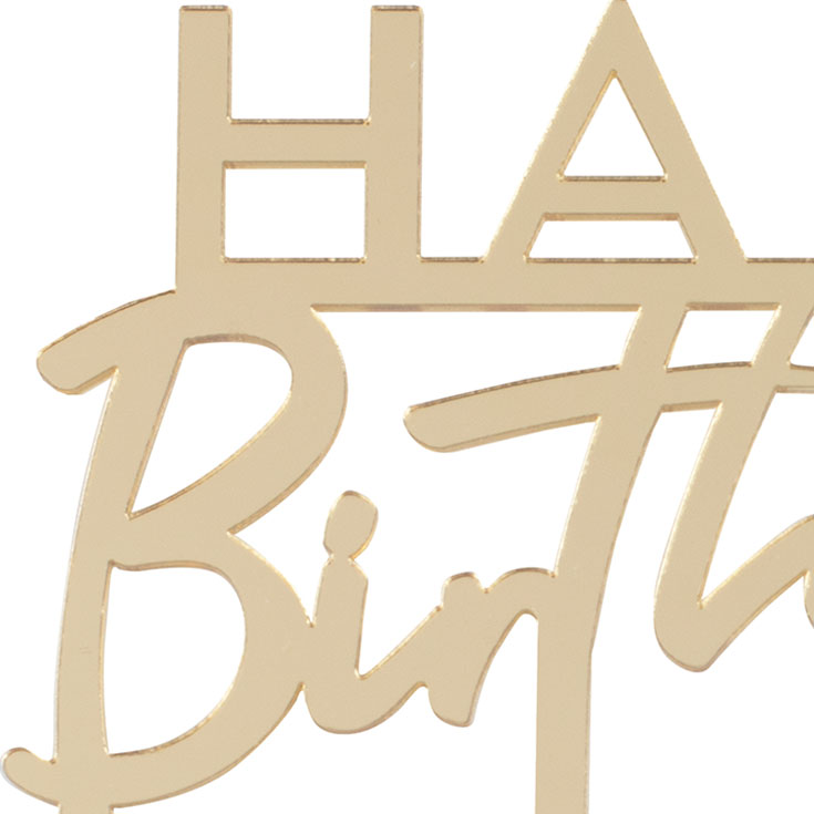 Goldene Tortendeko Happy Birthday