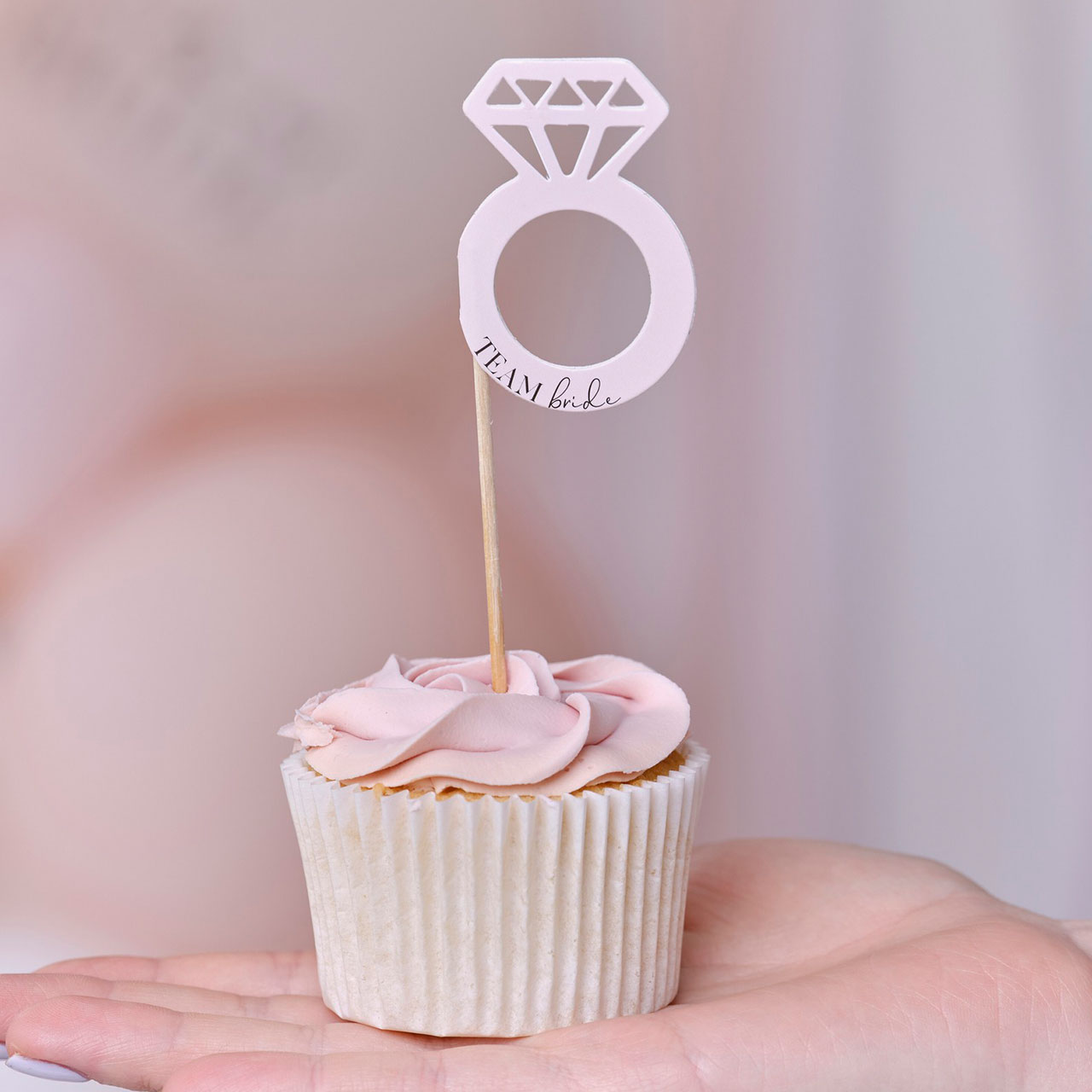 Cupcake Toppers - Pink & Black Team Bride