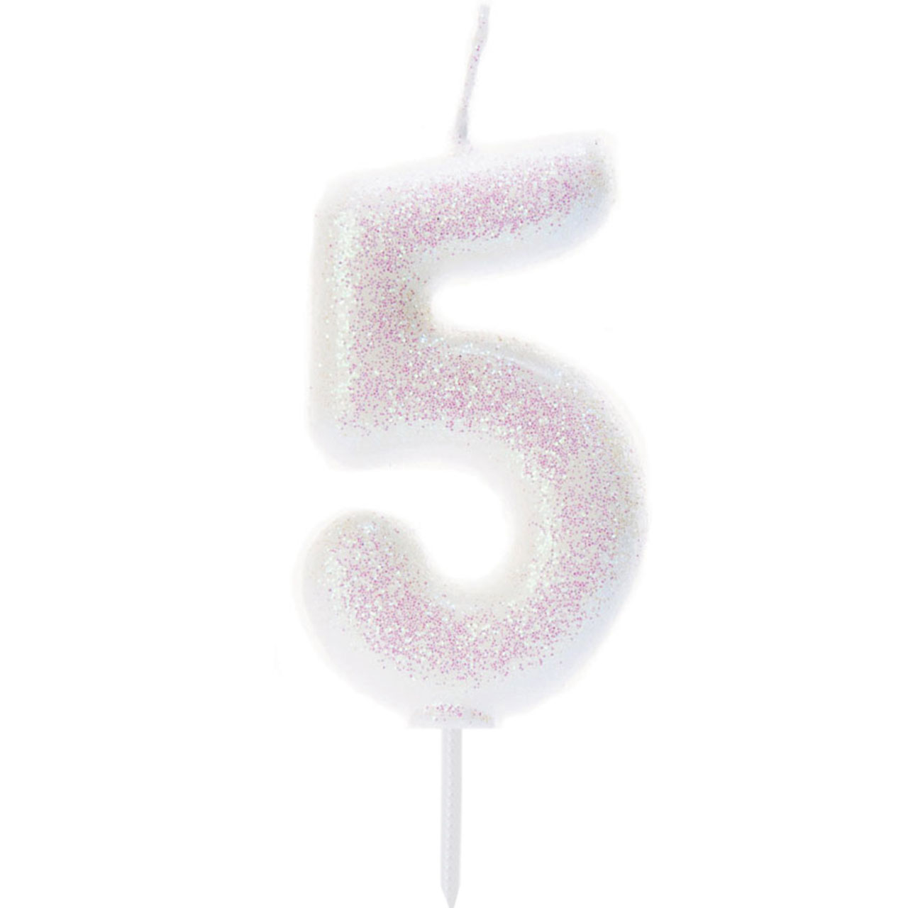Number Candle 5 - Iridescent Glitter