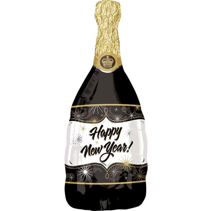 New Year Champagne Bottle Foil Balloon