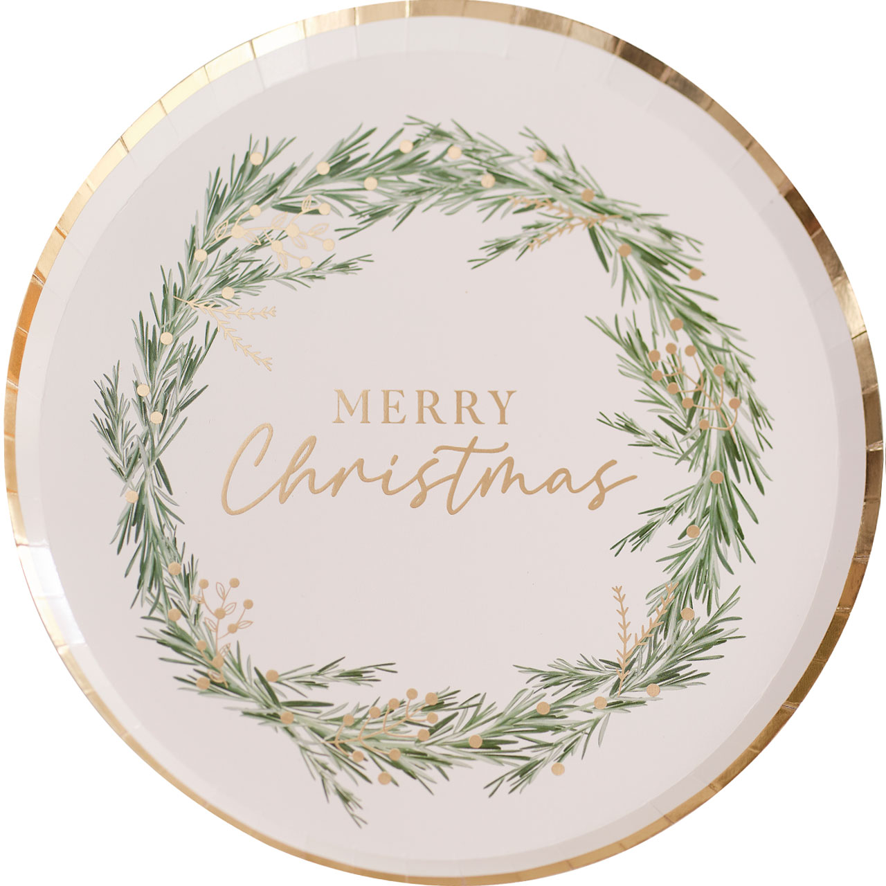 Plates - Rustic Gold Merry Christmas