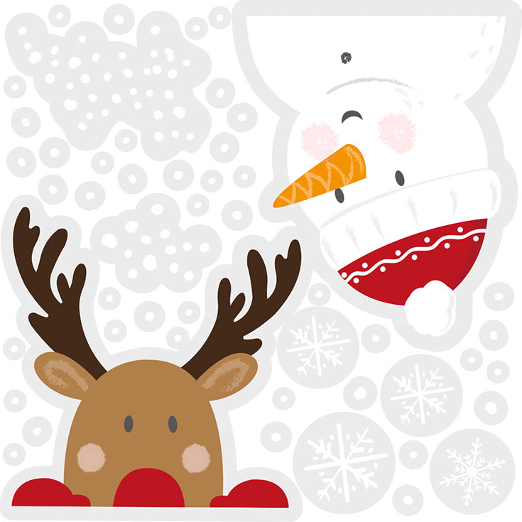 Santa & Reindeer Christmas Window Stickers