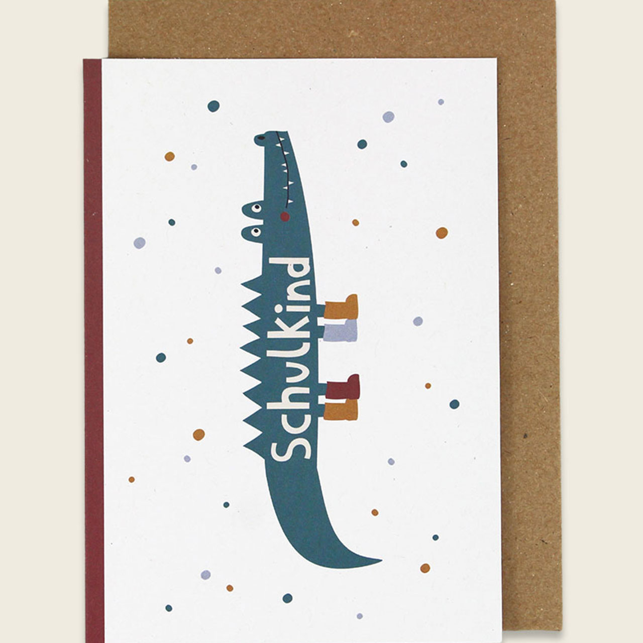 Greetings Card - Crocodile -Schulkind