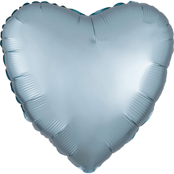  Foil Balloon - Pastel Blue Heart Satin