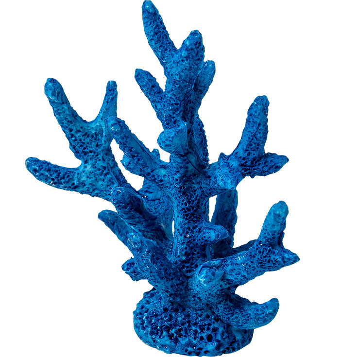 2 blaue Korallen Dekos