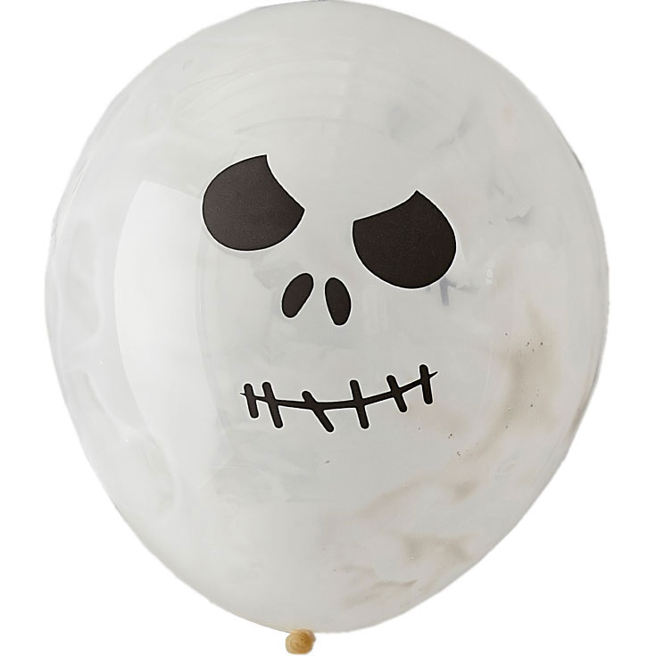 5 Halloween Ballons Skull Paint 