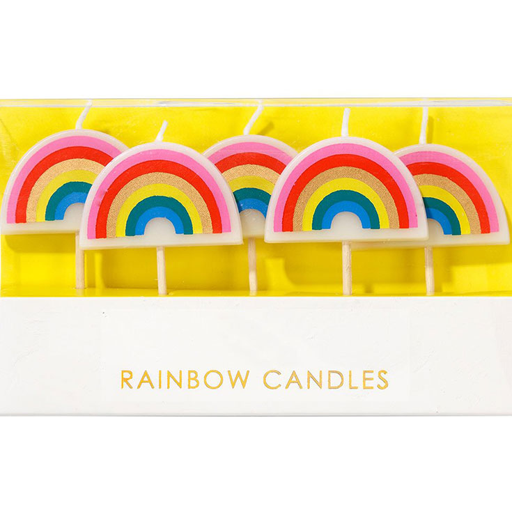 5 Rainbow Pick Candles
