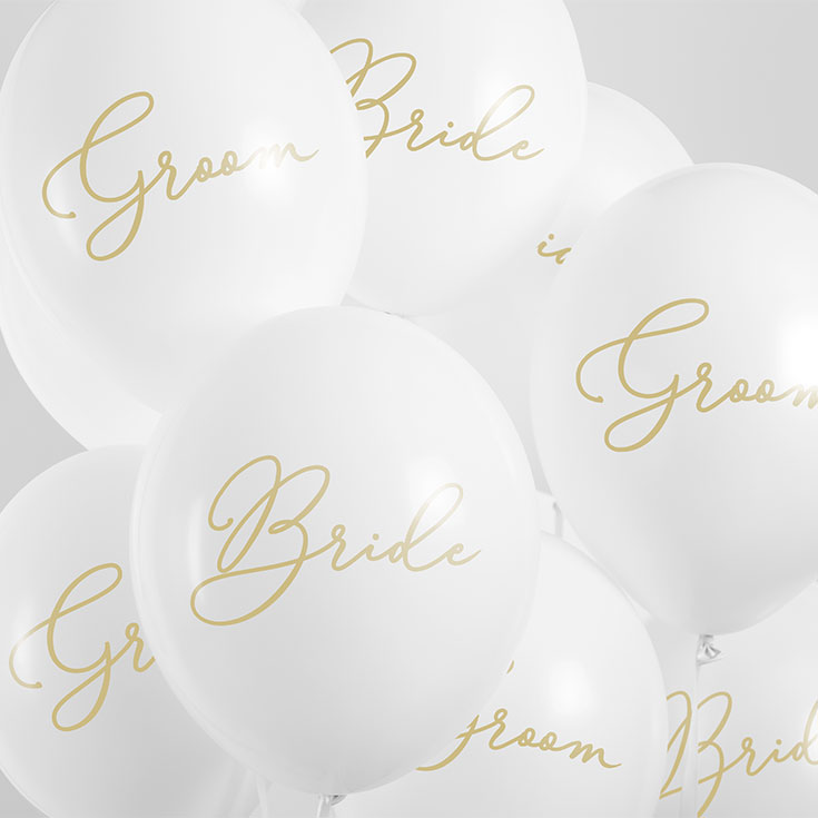 6 Bride & Groom Balloons