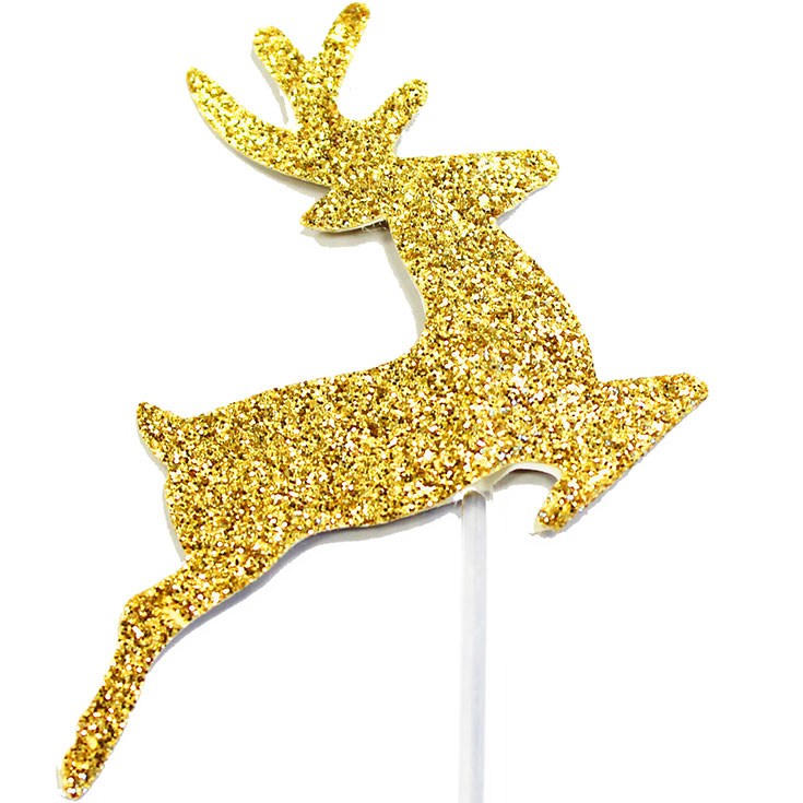 Cupcake Toppers - Reindeer (Gold)  