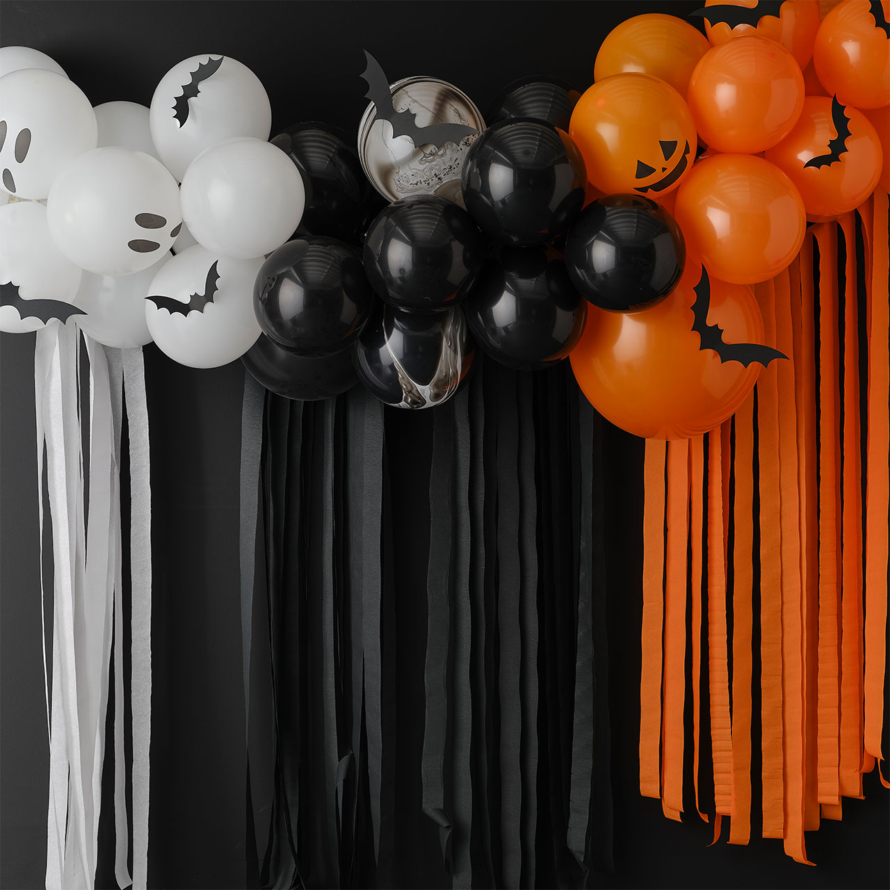 Balloon Garland - Orange & Black