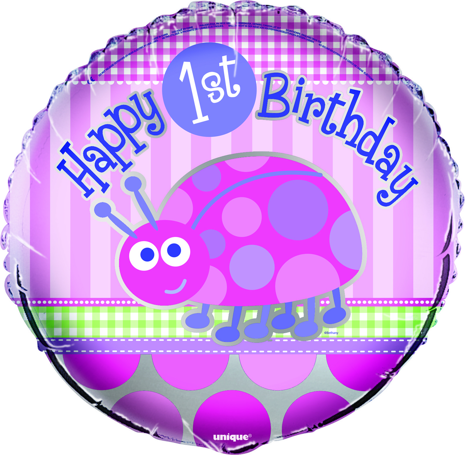  Foil Balloon - Pink Ladybird