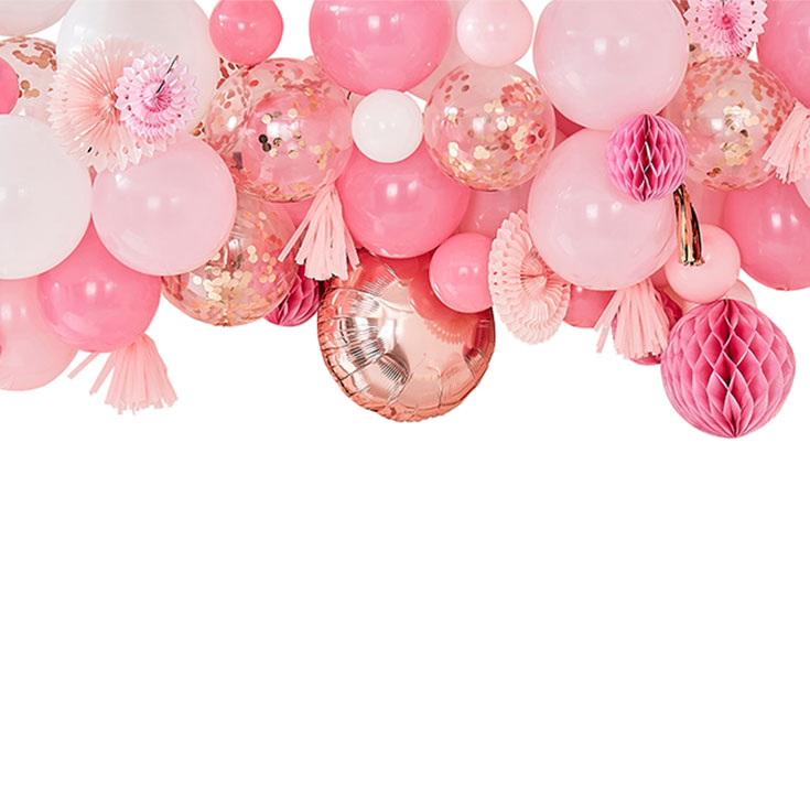 Blush & Peach Balloon & Fan Backdrop