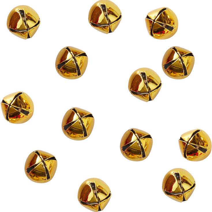 50 Mini Gold Bell Decorations