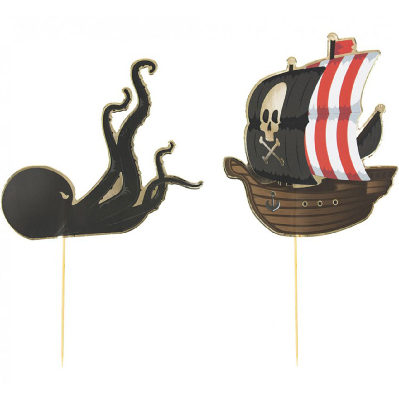 6 Pirate Cake Toppers 