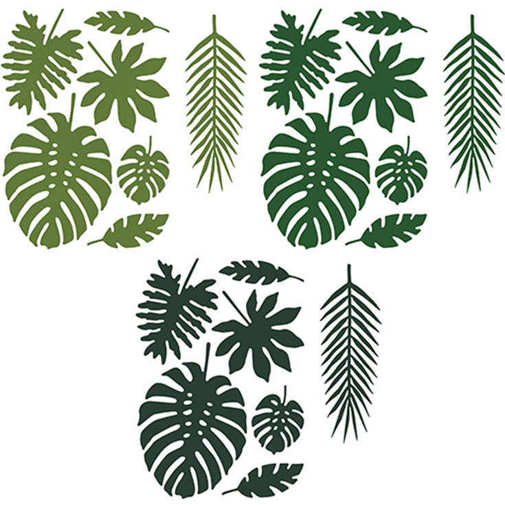 21 grüne Tropical Party Blätterdekos