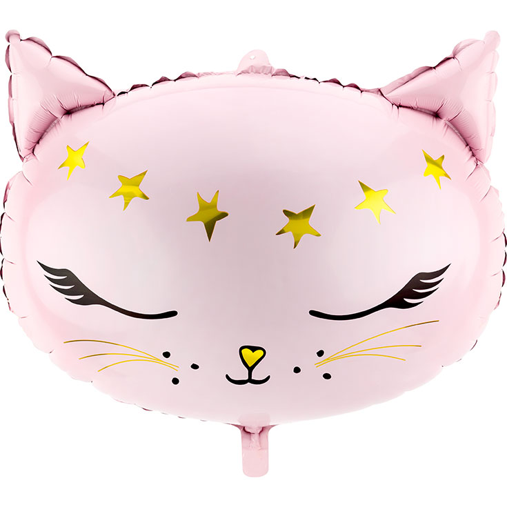 Pastel Pink Cat Foil Balloon
