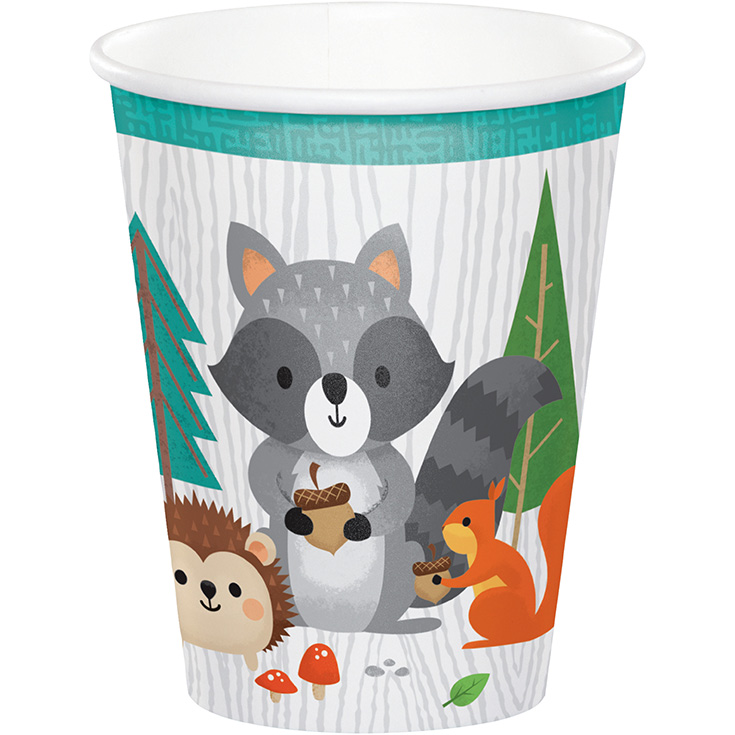 8 Woodland Animals Cups