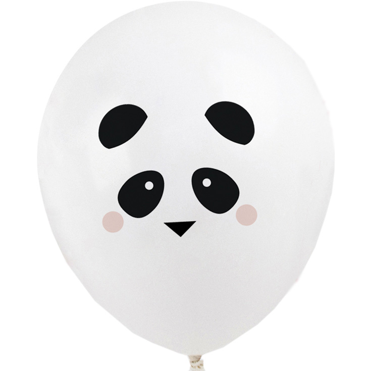 5 Panda Face Balloons
