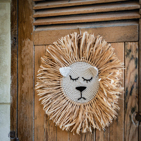 Raffia Lion Head Decoration