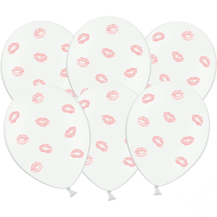 6 Pastel Pink Lips Balloons