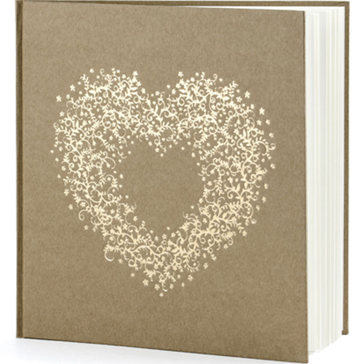  Guest Book - Gold Heart Wedding