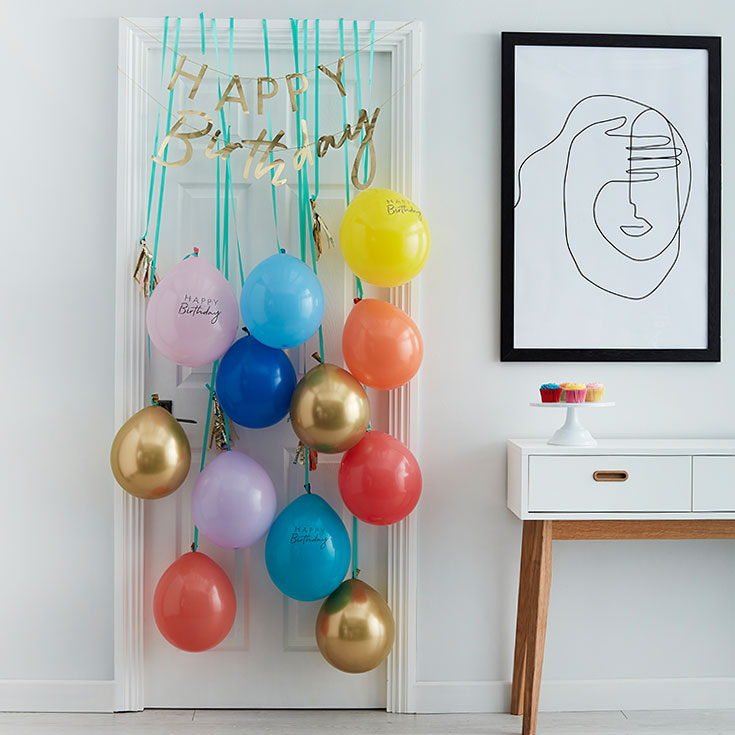 Balloon Door Kit - Rainbow & Gold 