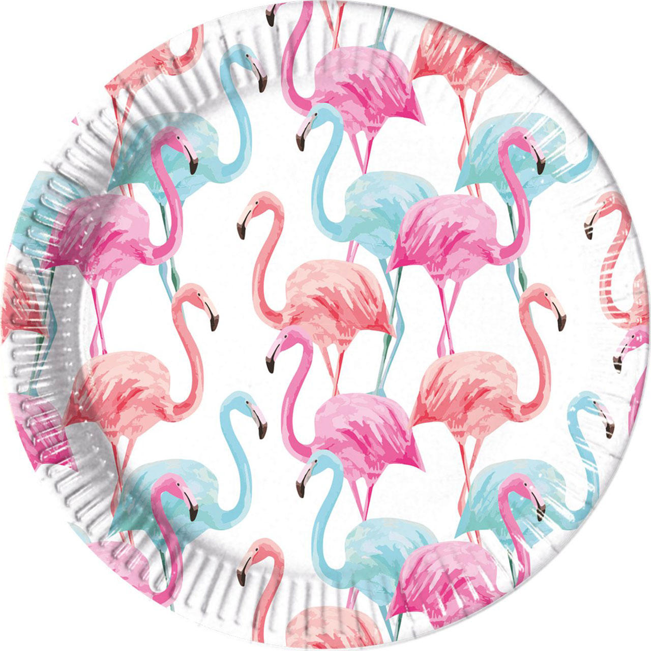 8 Tropical Flamingo Plates