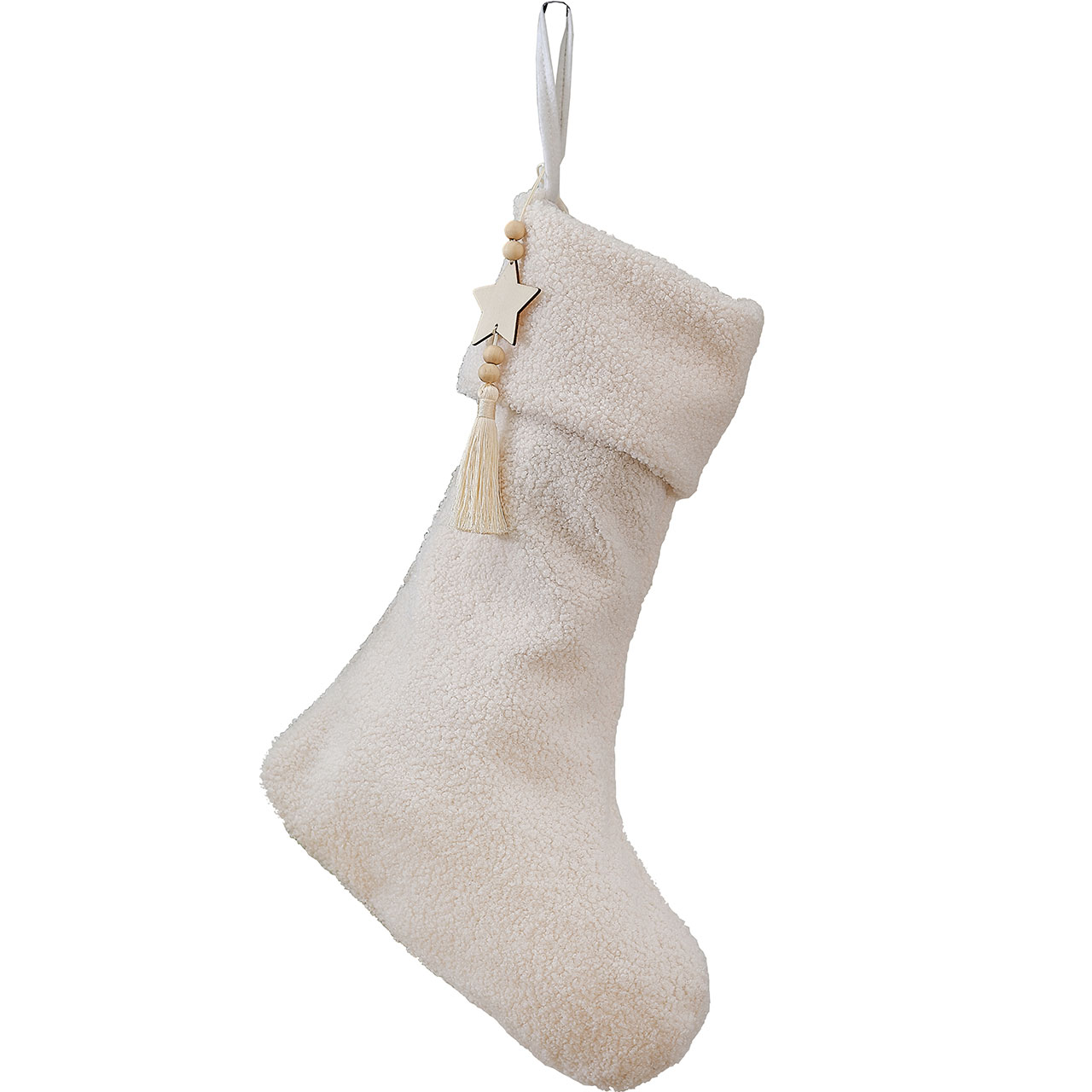 Christmas Stocking - White Boucle 