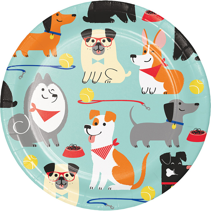 8 Dog Party Plates