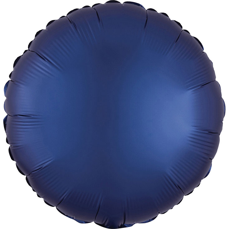 Round Navy Blue Satin Foil Balloon
