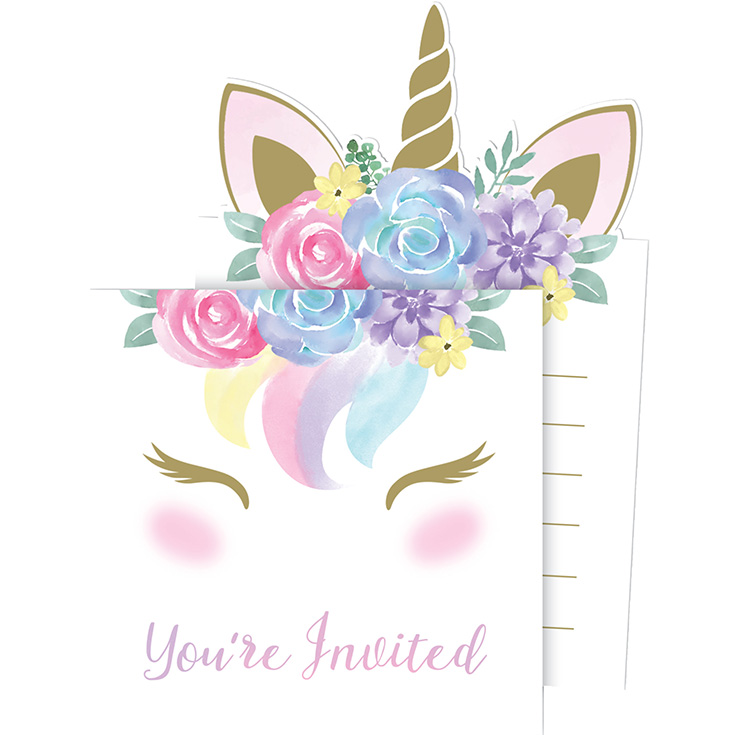 Einladungen - Pastel Unicorn
