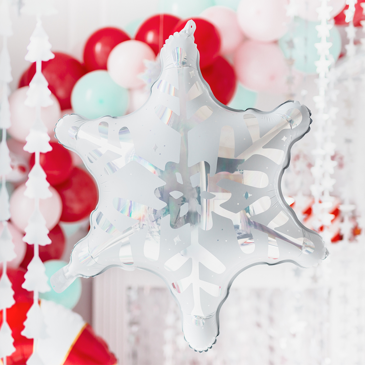 Foil Balloon - Holographic Snowflake