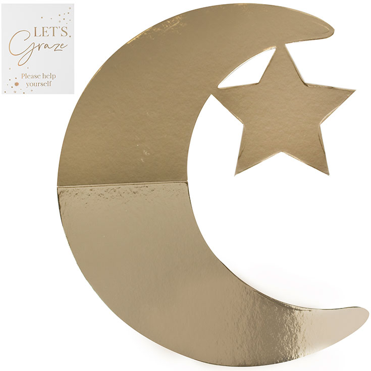 Gold Crescent Moon & Star Grazing Board