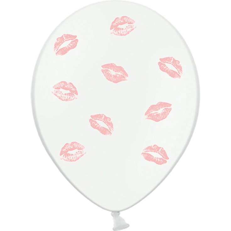 6 Pastel Pink Lips Balloons