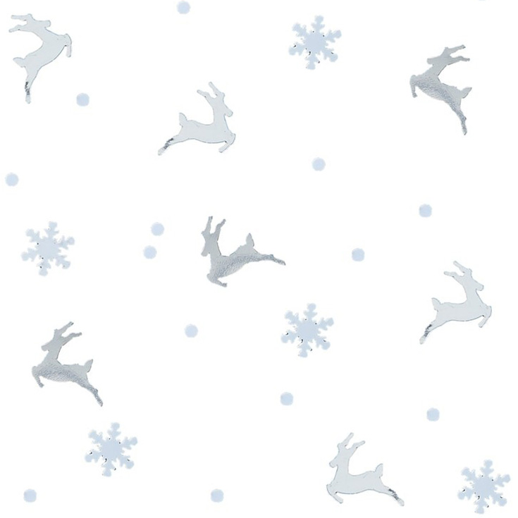 Silver Stag & Snowflake Confetti