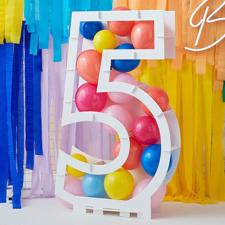 Balloon Mosaic Number  "5" Stand 