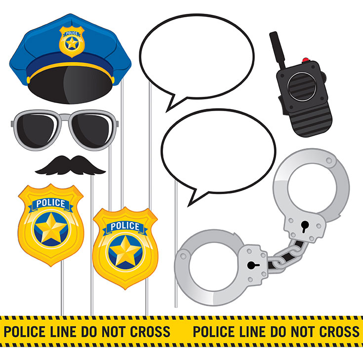 10 Police Party Photo Booth Props