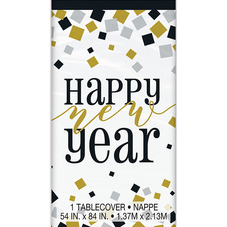 Metallics "Happy New Year" Tablecover 