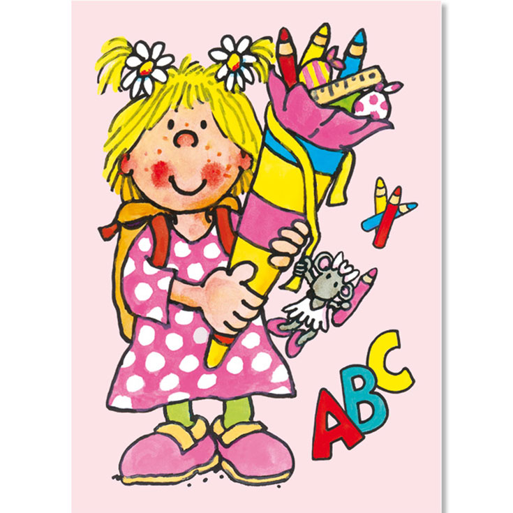 First Day at School Girls Window Sticker