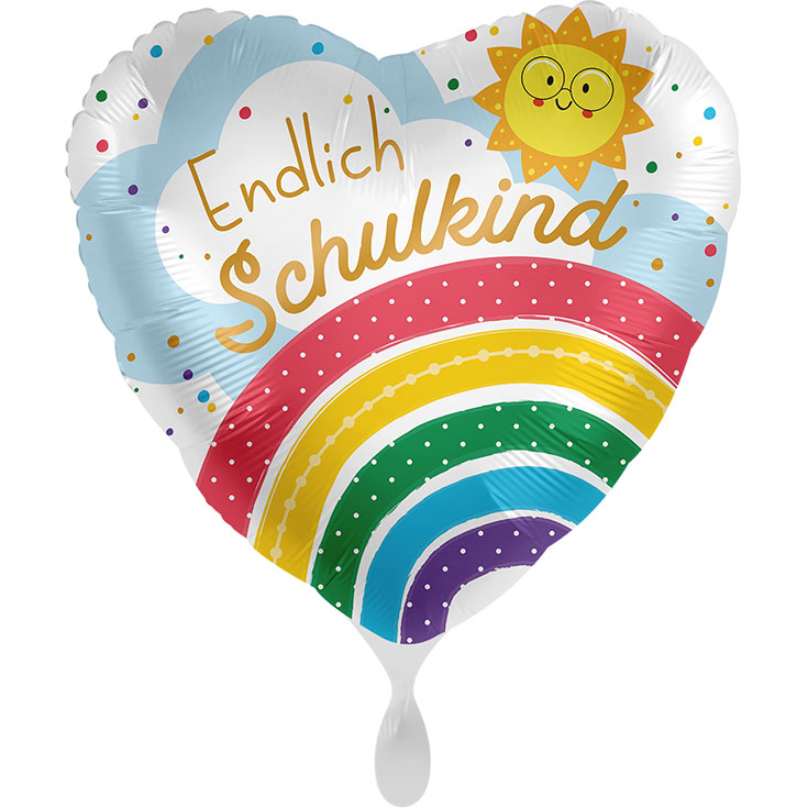 "Endlich Schulkind" Rainbow Foil Balloon