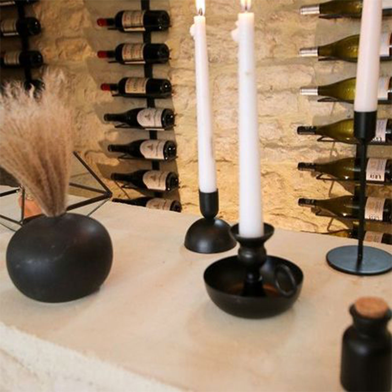 Candle Holder - Black Dome