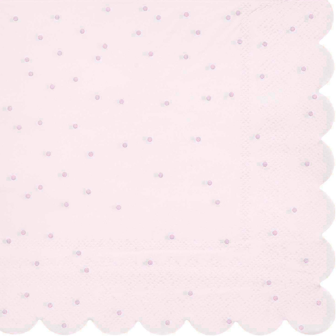 Servietten - Pastell Rosa mit Punkten