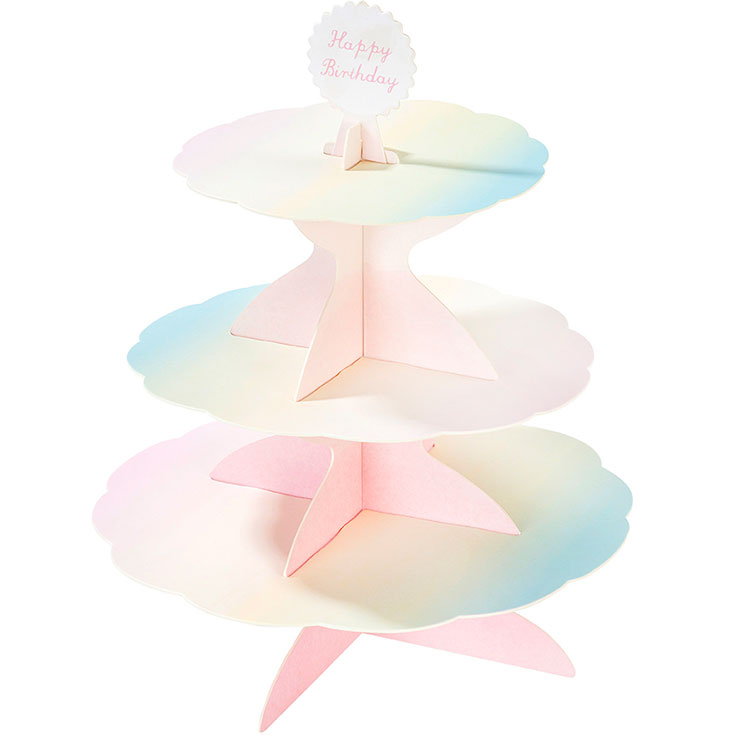 Pastel Cupcake Cakestand with Assorted Toppers
