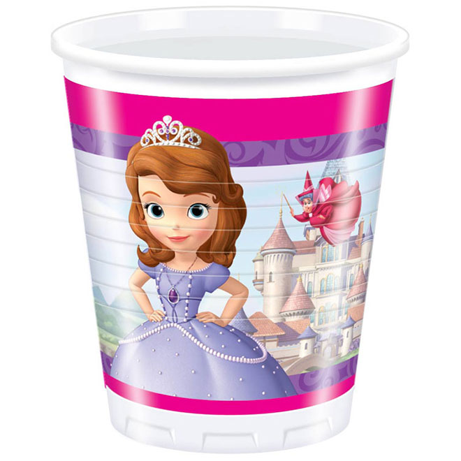 8 Plastikbecher Sofia the First